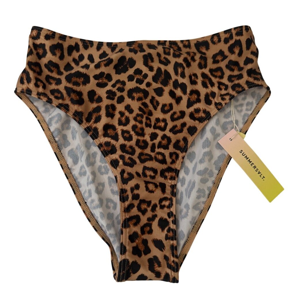 NWT Summersalt High-Waisted Leopard Print Bikini Bottoms Sz. 2